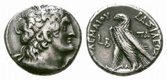 Ptolemaic Kingdom of Egypt. Ptolemy IX AR Tetradrachm. Alexandria. Ptolemaic Kingdom of Egypt. Ptolemy IX AR Tetradrachm. Alexandria Year 2 = 80/79. Diademed head of king r. / Eagle standing l. on thu
