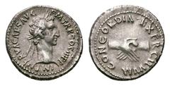 Nerva AR Denarius. Nerva AR Denarius. Rome, AD 97. IMP NERVA CAES AVG P M TR P COS III P P, laureate head right / CONCORDIA EXERCITVVM, clasped right hands. RIC II 14; RSC 20; BMCRE 25-26; BN 15. 3.43