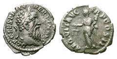 Pertinax AR Denarius. Pertinax AR Denarius. Rome, AD 193. Laureate head right / Aequitas standing left, holding scales and cornucopia. RIC IV 1a; RSC 2. 3.11g, 18mm, 1h. Good portrait, Good Very Fine.