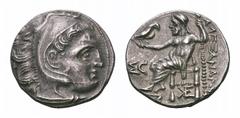 Kingdom of Macedon. Alexander III 'The Great' AR Drachm. Kingdom of Macedon. Alexander III 'The Great' AR Drachm. Kolophon, circa 319-310 BC. Head of young Herakles right, wearing lion skin headdress 