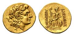 Thrace, Byzantion AV Stater. Thrace, Byzantion AV Stater. Circa 215-205 BC. In the name and types of Lysimachos. Diademed head of the deified Alexander right, Σ below neck / Athena Nikephoros seated l