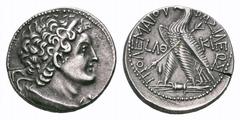 Ptolemaic Kingdom of Egypt. Ptolemy VIII Euergetes II AR Tetradrachm. Ptolemaic Kingdom of Egypt. Ptolemy VIII Euergetes II AR Tetradrachm. Kition, dated year 39 (131 BC). Diademed head of Ptolemy I r