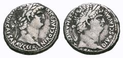 Nero and Divus Claudius AR Tetradrachm of Antioch, Syria. Nero and Divus Claudius AR Tetradrachm of Antioch, Syria. AD 63-68. NERO CLAVD DIVI CLAVD F CAESAR AVG GER, laureate head of Nero night, star 