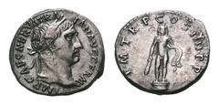 Trajan AR Denarius. Trajan AR Denarius. Rome, AD 101-102. IMP CAES NERVA TRAIAN AVG GERM, laureate head right / P M TR P COS IIII P P, Hercules, nude, standing facing on pedestal and holding club in r