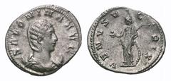 Salonina AR Antoninianus. Salonina AR Antoninianus. Colonia Claudia Ara Agrippinensium, AD 257-258. SALONINA AVG, draped bust on crescent right / VENVS VICTRIX, Venus standing left, holding apple and 