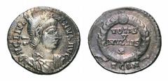 Julian II AR Siliqua. Julian II AR Siliqua. Arelate, 360-363. Pearl-diademed, draped, and cuirassed bust right / VOTIS V MVLTIS X in four lines within laurel wreath with medallion in centre containing