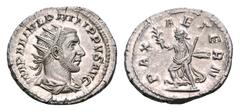 Philip I Antoninianus. Rome, AD 244-247. IMP M IVL PHILIPPVS AVG Radiate, draped and cuirassed bust of Philip I to right. / PAX AETERN Pax running to left, holding branch and transverse sceptre. RIC 4