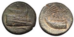 Lycia, Phaselis Æ17. Circa 4th/3rd Century BC. Prow of galley right / ΦASH above stern of galley. Heipp-Tamer Series 1, Emission 1, B2; SNG Copenhagen –; BMC 36. 5.27g, 17mm. Near Very Fine. From the 