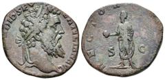 Didius Julianus Æ Sestertius. Rome, AD 193. IMP CAES M DID S - EVER IVLIAN AVG, Head laureate right / RECTOR ORBIS, Didius Julianus, bare-headed, togate, standing left holding globe and roll; S-C. RIC
