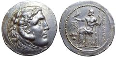 Islands off Karia, Rhodos, Rhodes AR Tetradrachm. Circa 205-190 BC. In the name and types of Alexander III of Macedon. Obverse die signed by 'Dan...' Head of Herakles right, wearing lion skin headdres