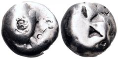 Islands off Attica, Aegina AR Stater. Circa 510-480 BC. Turtle; uncertain countermark / Incuse square with ‘Union Jack’ pattern. Milbank pl. 1, 11; HGC 6, 429. 11.41g, 17mm. Fine-Very Fine.