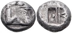 Lycia, Phaselis AR Stater. Circa 530-500 BC. Prow of galley right, terminating in a boar's forepart / Rough tripartite incuse square. Heipp-Tamer series 3, em. 1a, 22; SNG Copenhagen -; SNG von Aulock