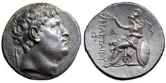 Kingdom of Pergamon, Eumenes I AR Tetradrachm. Circa 263-241 BC. Laureate head of Philetairos right / Athena seated left, left elbow resting on shield, crowning ΦIΛETAIΡOY with wreath held in her exte