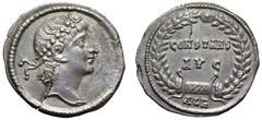 Constans AR Siliqua. Alexandria, 9 September AD 337-spring 340. Pearl-diademed head right / CONSTANS AVG in two lines within wreath; ALE in exergue. RIC 3; RSC 2a. 3.29g, 21mm, 5h. Near Extremely Fine