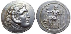 Rhodos, Rhodes AR Tetradrachm. Circa 205-190 BC. In the name and types of Alexander III of Macedon. Obverse die signed by 'Dan...' Head of Herakles right, wearing lion skin headdress signed ΔΑΝ on the