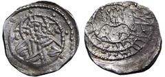 Constantine XI Palaeologus AR Stavraton. Constantinople, Siege of Constantinople, AD 1453. Bust of Christ facing, wearing nimbus cruciger and holding book of Gospels, IC and B to left and right / KWNC
