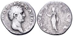 Otho AR Denarius. Rome, 15 January-8 March AD 69. IMP M OTHO CAESΛR AVG TR P, bare head right / SECVRITAS P R, Securitas, draped, standing left, holding wreath in right hand and cradling sceptre in le