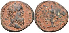 Pertinax Ӕ Sestertius. Rome, AD 193. IMP CAES P HELV PERTINAX AVG, laureate head right / PROVIDENTIAE D[EORVM COS II], Providentia standing left, holding up both hands to large star; S-C across fields