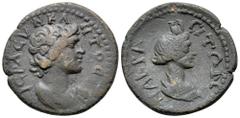 Lydia, Nacrasa Ӕ17. Pseudo-autonomous issue, circa AD 117-161. IԐPA CVNKΛHTOC, young male bust of Senate right / NAKPA CIΩΤΩΝ, turreted and draped bust of City-goddess or Roma right. SNG Copenhagen 29