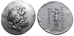 Greek Ionia, Klazomenai AR Tetradrachm. Circa 160 BC. Laureate head of Zeus right / Amazon standing facing slightly left, wearing short tunic and boots, one breast exposed, holding long sceptre and bi
