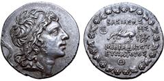 Greek Kingdom of Pontos, Mithradates VI Eupator AR Tetradrachm. Bithyno Pontic year 208 = June 89 BC. Diademed head right / Pegasos on ground line to left, preparing to lie down, BAΣΙΛEΩΣ above, MIΘPA
