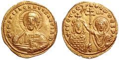 Byzantine John I AV Histamenon Nomisma. Constantinople, AD 969-976. + IҺS XPS REX REGNANTIVM, facing bust of Christ Pantokrator / + ΘԐOTOC b'Θ 'IωdЄSP', half-length facing busts of John, wearing crown
