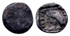 Greek Southern Asia Minor, uncertain mint AR Tetartemorion. 5th-4th Century BC. Blank / Head to left within dotted border. Unpublished in the standard references. 0.05g, 4mm. Very Fine. Unique? From t