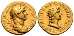 Roman Imperial Trajan AV Aureus. Rome, AD 116-117. IMP CAES NER TRAIAN OPTIM AVG GERM DAC, laureate, draped and cuirassed bust right, seen from behind / PARTHICO P M TR P P COS VI P P SPQR, radiate an