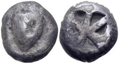 Greek Islands off Attica, Aegina AR Stater. Circa 480-457 BC. Sea turtle, head in profile, [with 'T-back' design on shell] / Large square incuse with skew pattern. Meadows, Aegina, Group IIIa; HGC 6, 