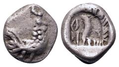 Greek Troas, Dardanos AR Trihemiobol. Circa 500-475 BC. Cockerel standing to right / Incuse head and neck of horse left, with hatched truncation. Roma e20, 256; CNG e311, 674; cf. SNG München 173 (tet