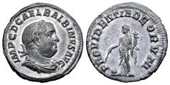 Roman Imperial Balbinus AR Denarius. Rome, AD 238. IMP C D CAEL BALBINVS AVG, laureate, draped and cuirassed bust right / PROVIDENTIA DEORVM, Providentia standing left, holding a wand in lowered right