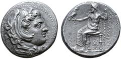Greek Kingdom of Macedon, Alexander III 'the Great' AR Dekadrachm. Babylon, circa 325-323 BC. Head of Herakles right, wearing lion skin headdress / Zeus Aëtophoros enthroned to left, holding sceptre; 