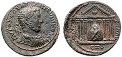 Roman Provincial Uranius Antoninus Æ32 of Emesa, Seleucis and Pieria. Dated SE 565 = AD 253/4. AVTOK C OVΛΠ ANTѠNЄINOC CЄ, laureate bust right, wearing paludamentum and cuirass / ЄMICѠN KOΛΩN, hexasty