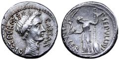 Roman Imperatorial Julius Caesar AR Denarius. P. Sepullius Macer, moneyer. Rome, February-March 44 BC. Wreathed head right; CAESAR DICT PERPETVO around / Venus standing left, holding Victory and scept