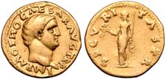 Roman Imperial Otho AV Aureus. Rome, January - April AD 69. IMP OTHO CAESAR AVG TR P, bare head of Otho right / SECVRITAS P R, Securitas standing left, holding wreath in right hand and cradling sceptr