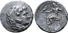 Greek Kingdom of Macedon, Alexander III 'the Great' AR Dekadrachm. Babylon, circa 325-323 BC. Head of Herakles right, wearing lion skin headdress / Zeus Aëtophoros enthroned to left, holding sceptre; 
