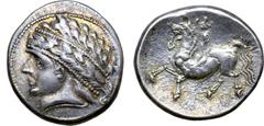 The Prof. Hermann Lanz Collection Central Europe, West Noricum AR Tetradrachm. Kugelreiter Type. Circa 2nd - 1st century BC. Laureate male ('Apollo') head to left / Horseman to left. Göbl, Haimburg 14