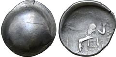 The Prof. Hermann Lanz Collection Celts in Eastern Europe AR Tetradrachm. Philip III Type. Circa 3rd - 2nd century BC. Degraded celticised head of Herakles to right / Stylised Zeus Aëtophoros seated t