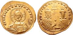 Byzantine Basil II Bulgaroktonos, with Constantine VIII, AV Histamenon Nomisma. Constantinople, AD 989-1001. +IҺS XIS RЄX RЄGNANTIҺM, facing bust of Christ Pantokrator / +bASIL C COҺSTAҺ TIb R, crowne