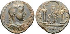 Roman Provincial Gordian III Æ29 of Patara, Lycia. AD 238-244. AVT KAI M ANT ΓOPΔIANOC CЄB, laureate, draped and cuirassed bust right / ΠATAPЄѠN, Homonia standing left, holding rudder and cornucopiae,