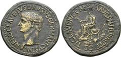 Paduans and Copies Nero Claudius Drusus (father of Claudius I) Æ Cast Paduan Medallion. Unknown maker, circa 19th century AD. NERO CLAVDIVS DRVSVS GERMANICVS IMP, bare head left / TI CLAVDIVS CAESAR A