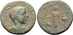 Roman Provincial Gordian III Æ30 of Patara, Lycia. AD 238-244. AVT KAI M ANT ΓOPΔIANOC CЄB, laureate, draped, and cuirassed bust right / ΠATAPЄѠN, Apollo standing left, holding branch and bow; to left