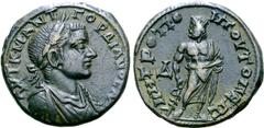 The William Stancomb Collection Moesia, Tomis Æ25. Gordian III, circa AD 238-244. AVT K M ANT ΓΟΡΔΙΑΝΟC ΑVΓ, laureate, draped and cuirassed bust right / MHTPO ΠΟΝΤΟV ΤOΜΕΩC, Asklepios standing facing,