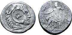 The William Stancomb Collection Thrace, Byzantion AR Tetradrachm. In the name and types of Alexander III of Macedon. Re-tariffed circa 235-225 BC. Head of Herakles right, wearing lion skin headdress; 