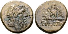 The William Stancomb Collection Paphlagonia, Sinope Æ20. Time of Mithradates VI, circa 95-90 or 80-70 BC. Laureate head of Zeus to right / Eagle standing to left on thunderbolt, head turned right; ΣIN