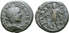 The William Stancomb Collection Moesia, Kallatis Æ 4 Assaria. Philip II as Caesar, AD 244-247. M IOVΛ ΦIΛIΠΠOC KAI, laureate bust of Philip right / Bonus Eventus standing left, holding patera over alt