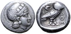 Greek Baktria, 'Athenian Series' AR Tetradrachm. Stasanor, satrap(?). Uncertain mint in the Oxus region, circa 321-245 BC. Attic standard. Head of Athena right, wearing earring, necklace, and crested 
