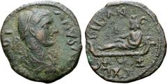The William Stancomb Collection Paphlagonia, Sinope Æ27. Gordian III, dated year 309 = AD 240-241. IMP GORDIANVS AVG, laureate, draped and cuirassed bust right / C R I F S AN CCCIX, Serapis reclining 