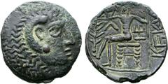 Greek Eastern Arabia, Mleiha. Imitative 'Abi'el BI Tetradrachm. In the types of  Alexander III of Macedon and in the name of 'Abi'el. 1st century - 2nd century AD. Stylized head of Herakles right, wea