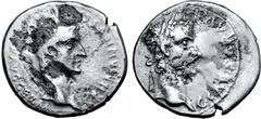 Roman Imperial Caligula AR Denarius. Commemorative issue for Germanicus. Lugdunum, AD 37. C CAESAR AVG [GERM P M TR POT], bare head of Gaius 'Caligula' right / GERMANICVS C[AES P C CAES] AVG GERM, bar